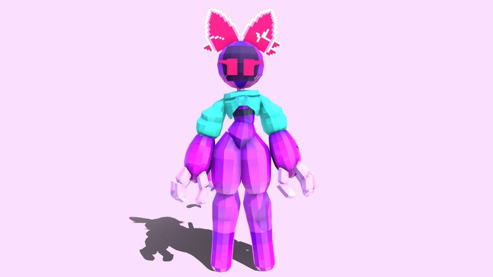 Zitra the Robot Cat (Low poly) 3D Model