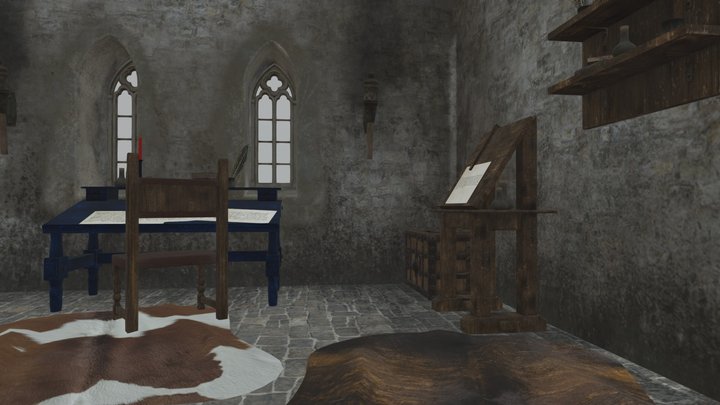 Bobovac Workroom, Hallway and Throne room 3D Model