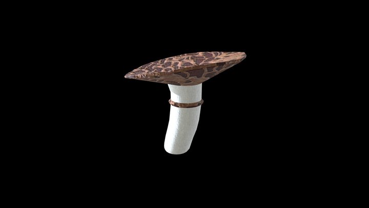 Flat Cap Mushroom 3D Model