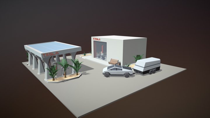 Tesla location 3D Model
