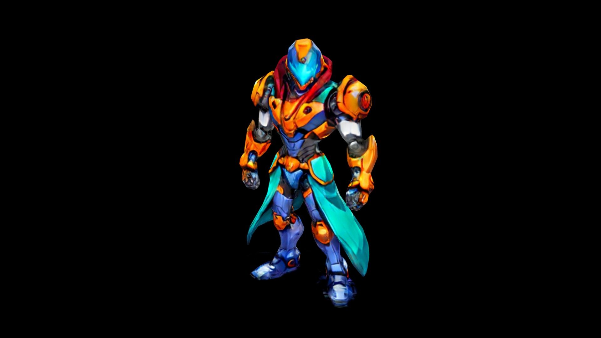 Cartoon character with mechanical parts and larg - Download Free 3D ...