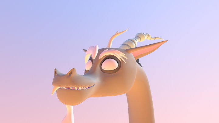 cute furry dragon 3D Model