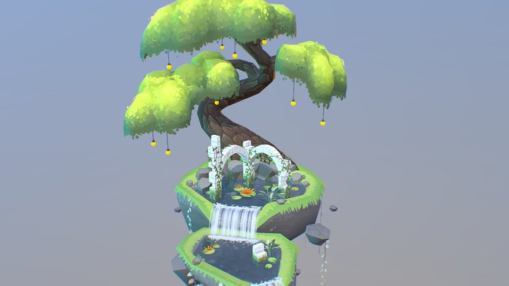 Bonsai Diorama 3D Model