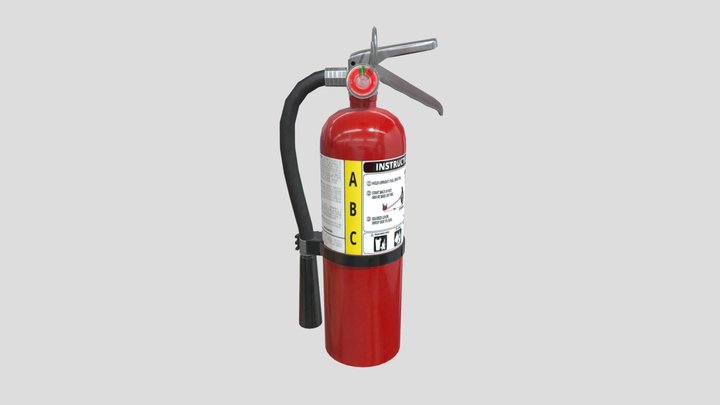 POWDER FIRE EXTINGUISHER LOW POLY 3D Model
