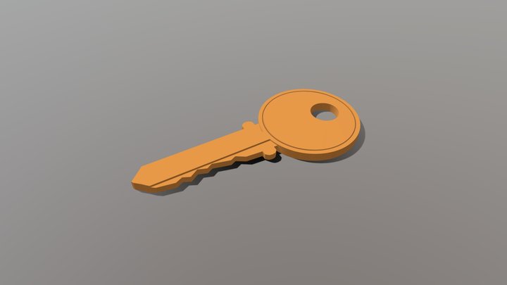 Free Bronze Key 3D Model