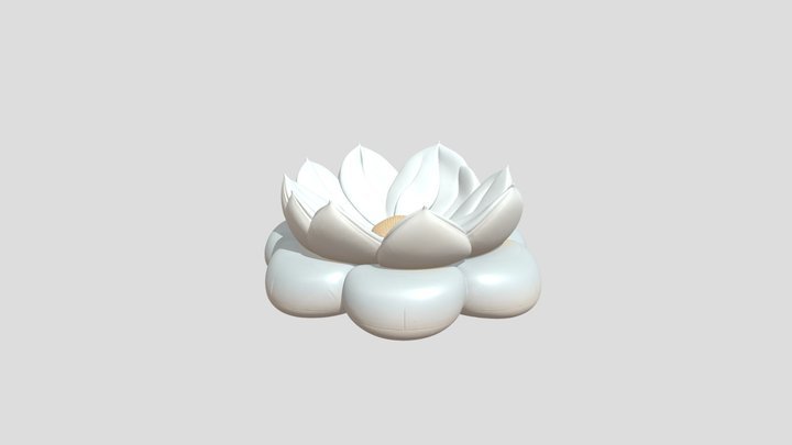 Lotus Harmony Meditative Floor Pillow 3D Model
