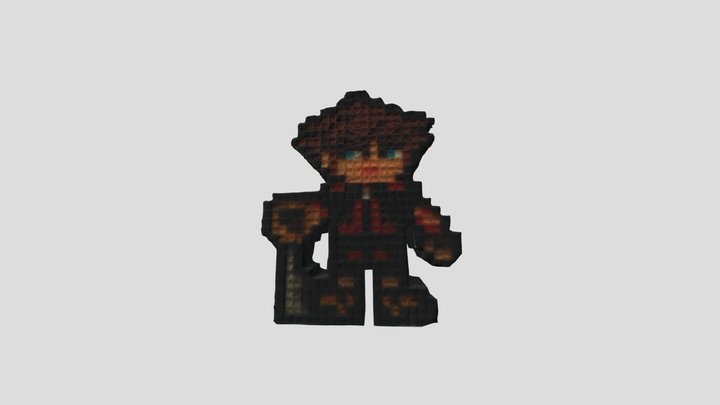 Sora Pixel Statue 3D Model