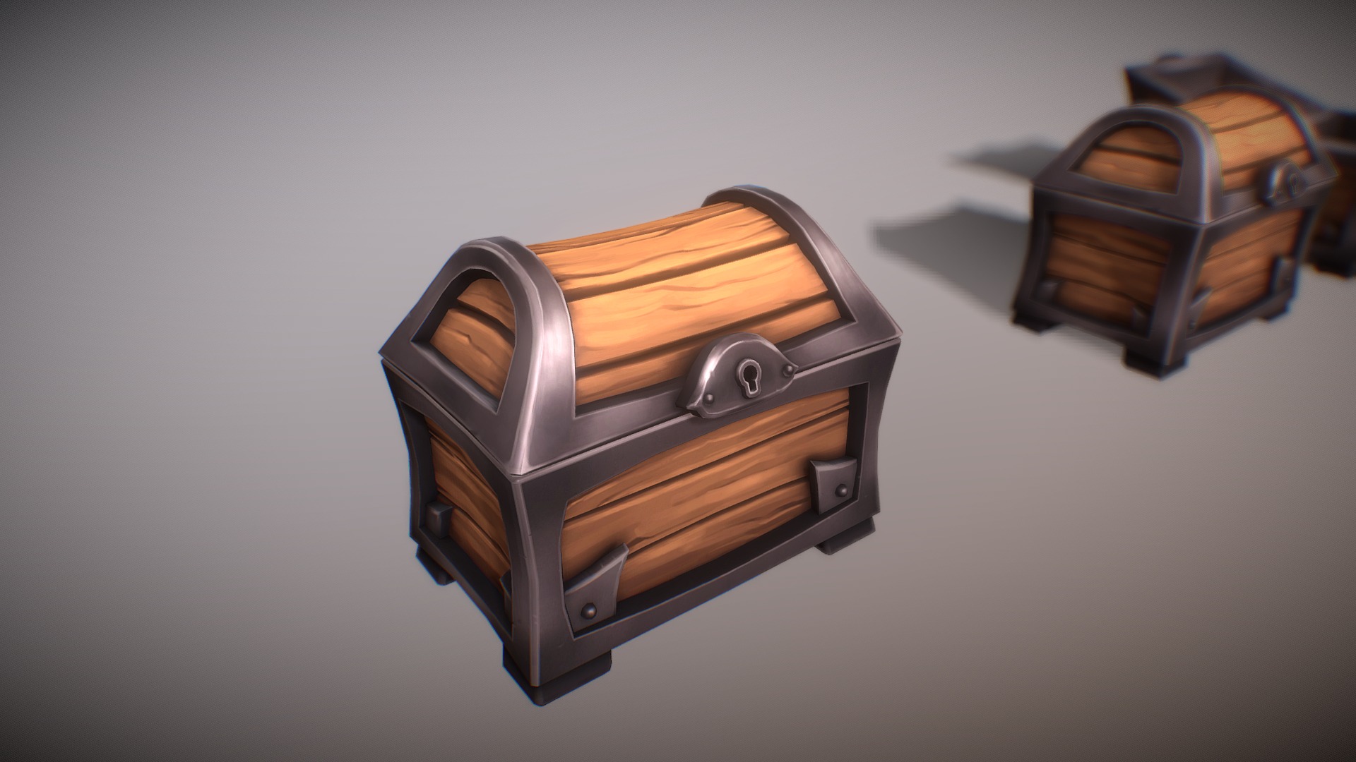 3D model Treasure Chest 1 - This is a 3D model of the Treasure Chest 1. The 3D model is about a group of metal objects.