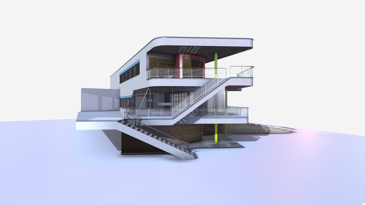 Interactive Architectural Building Model 3D Model