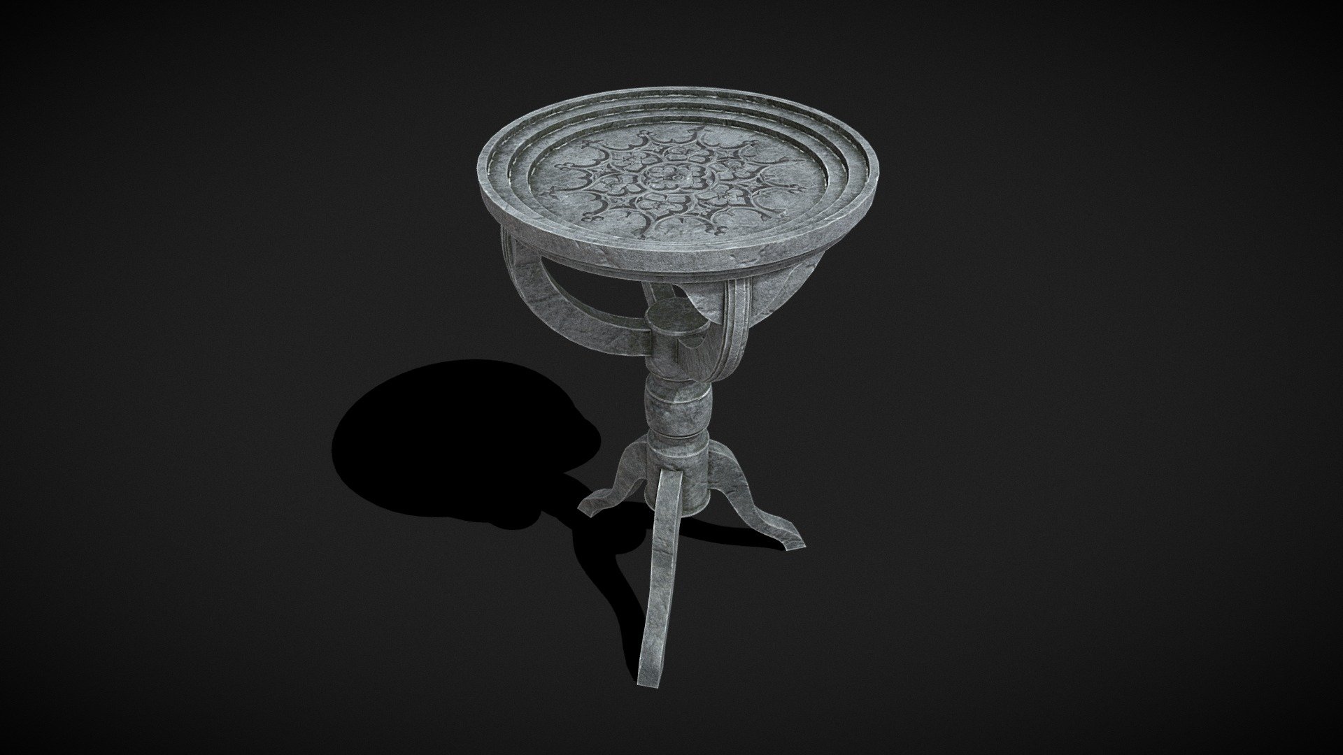 Round Stone Pedestal Side Table Buy Royalty Free 3d Model By