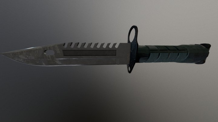 Bayonet Combat Knife (Game Asset) 3D Model
