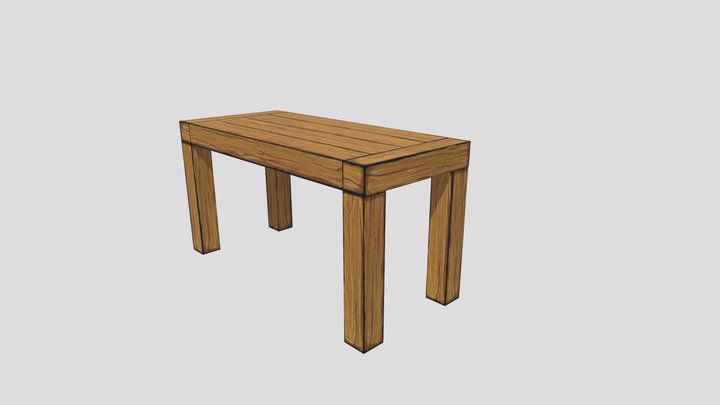Simple Wood Table (Stylized) 3D Model