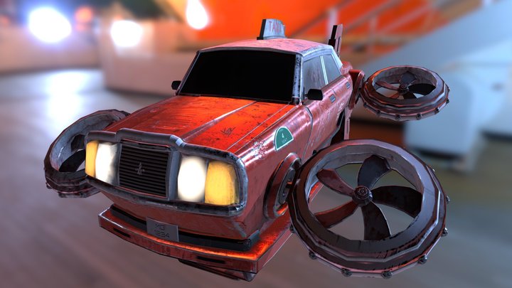 Hong Kong Taxi 3D Model