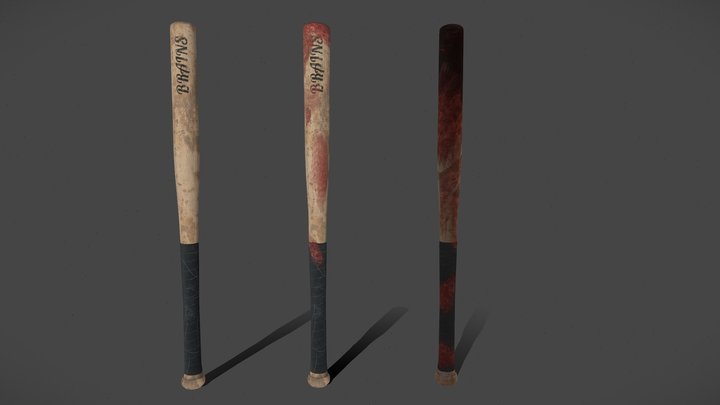 Horror Baseball Bat Collection 3D Model