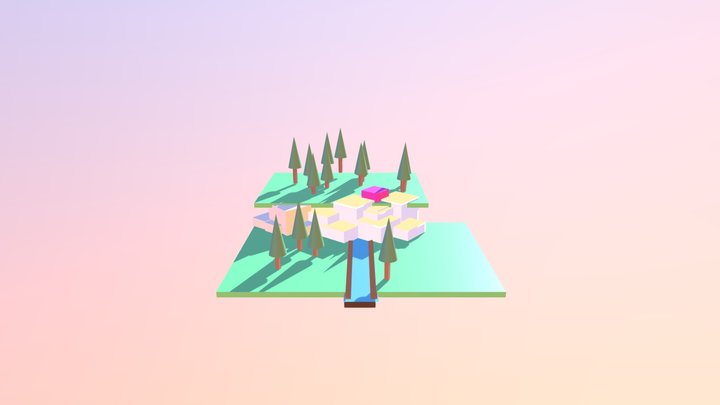 Low Poly Scene 01 3D Model