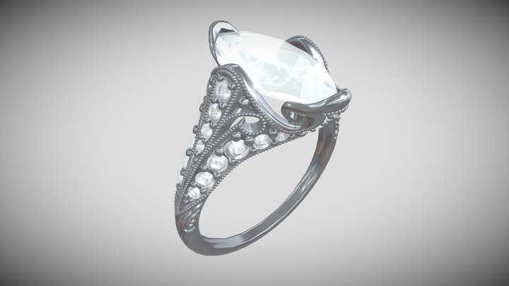 Art Deco Ring 3D Model