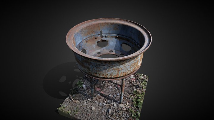 Outdoor Wood-Burning Stove 3D Model