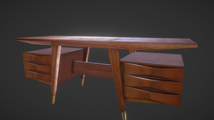 Gio Ponti _Office Desk T1 3D Model