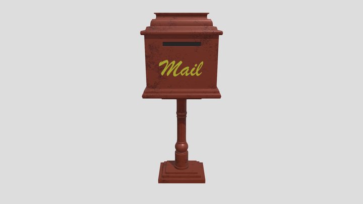 Classic Vintage Mailbox - Game Ready 3D Model