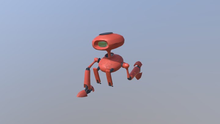 Red Robot - Animated 3D Model