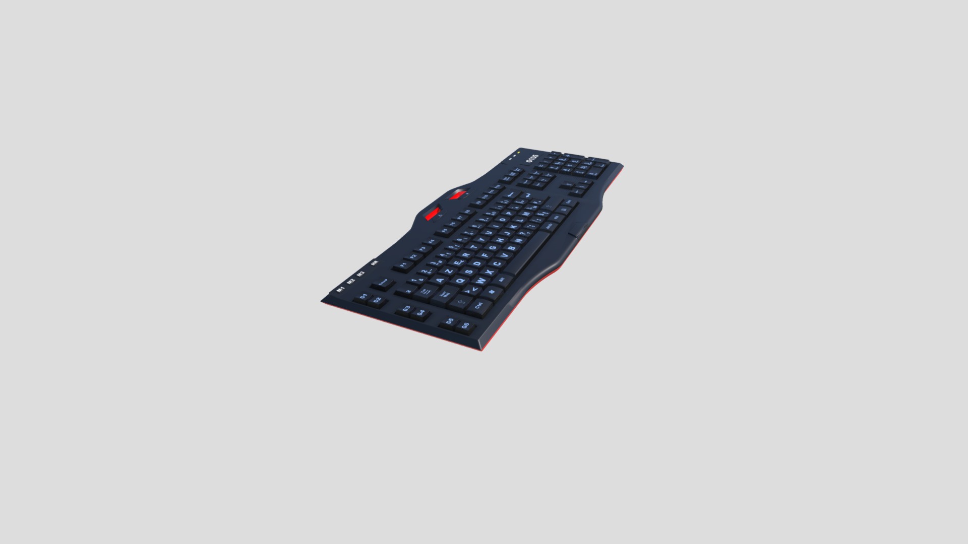 3D model Keyboard Logitech G105 - This is a 3D model of the Keyboard Logitech G105. The 3D model is about a black and silver computer chip.