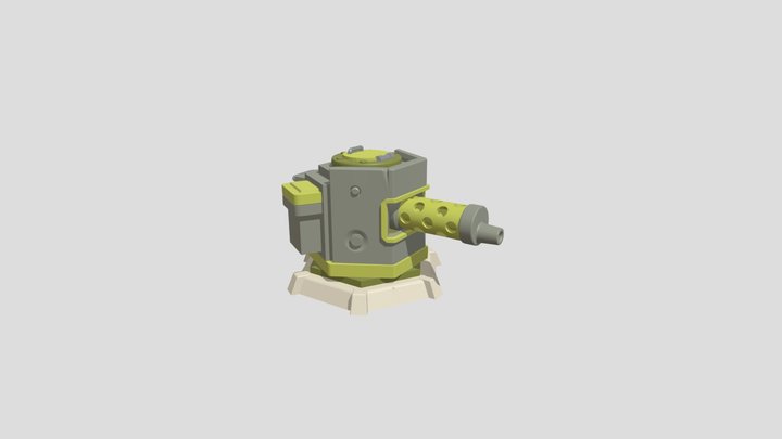 Boom Beach Machine Gun 3D Model