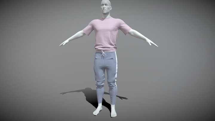 T shirt and trouser 3D Model