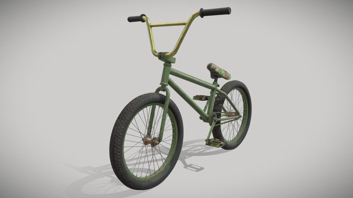 CAMO BMX BIKE (ANIMATED) 3D Model
