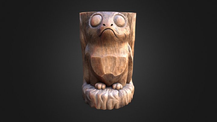 Star Wars Wooden Porg Sculpture 3D Model