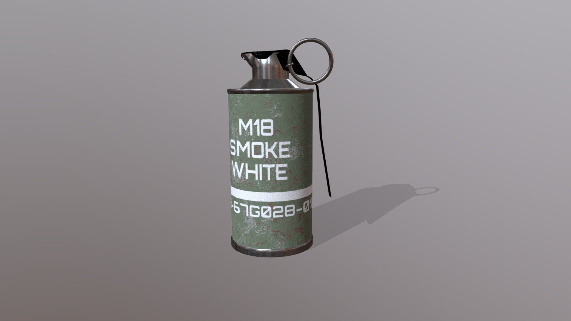 2K Textured WWII Smoke Grenade Download Free 3D model by Kimbell