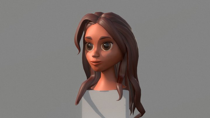 Low poly Head 3D Model
