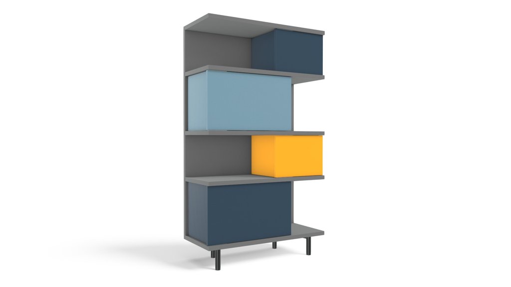 Fowler Tall Shelving Unit, Multicolour