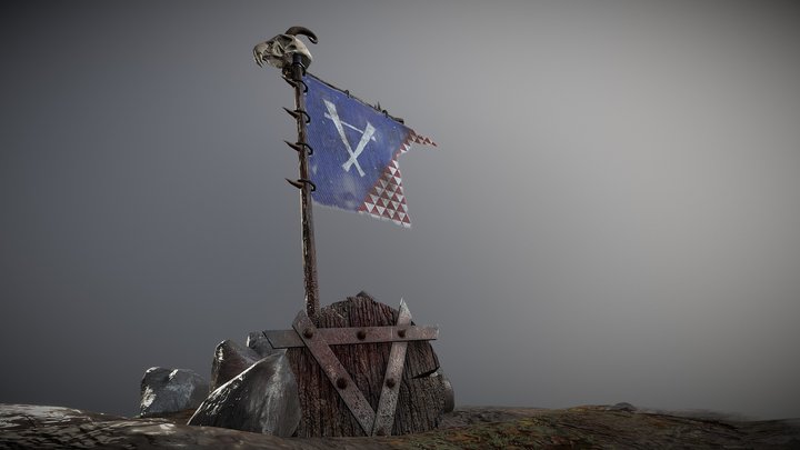 Skaven Banner Diorama 3D Model