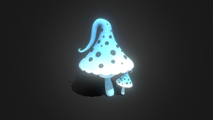 3D Mushroom Colored 3D Model