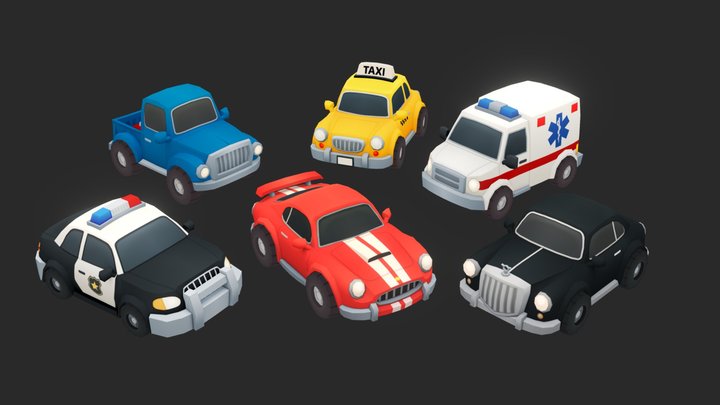Stylized Cars Pack - Cartoon Assets 3D Model