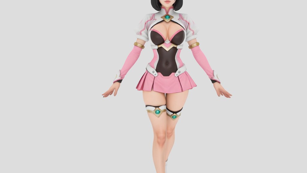 Pink hero girl _3d_download