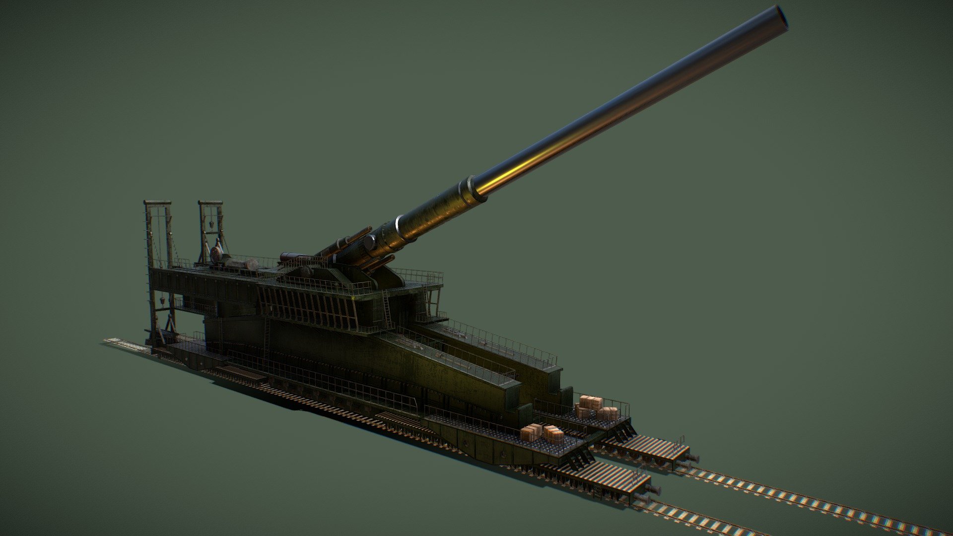 Schwerer Gustav 800mm Railroad Gun Modelo 3D - TurboSquid 526697