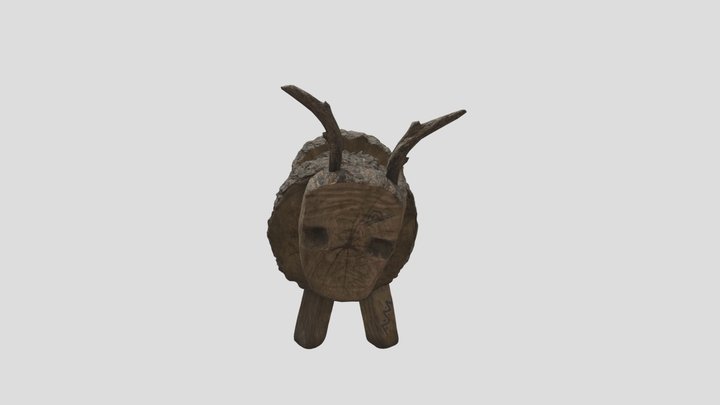 Wooden Deer Toy 3D Model