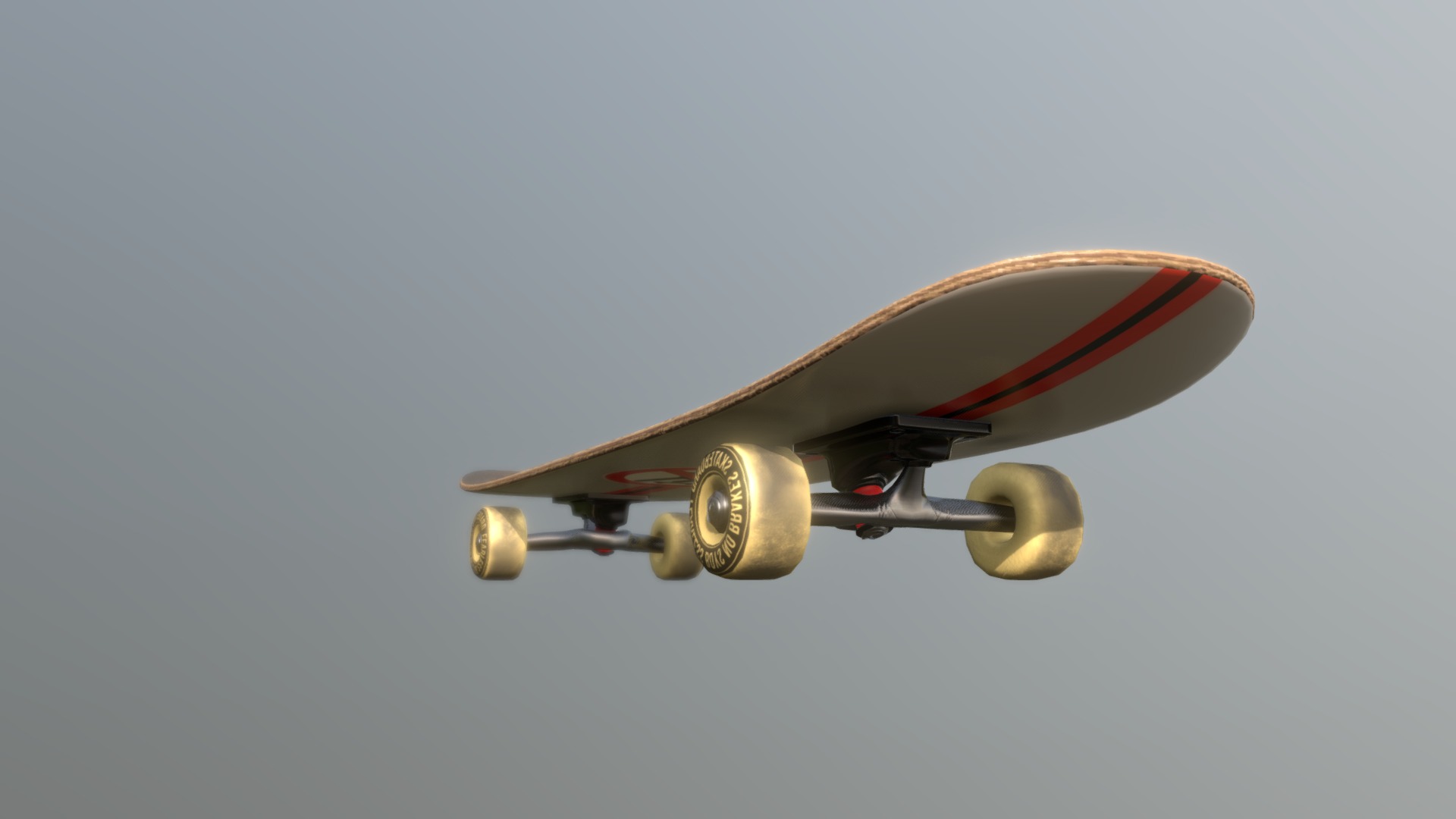 3D model Skateboard "No Skateboarding" - This is a 3D model of the Skateboard "No Skateboarding". The 3D model is about a ceiling fan with a red and white striped design.