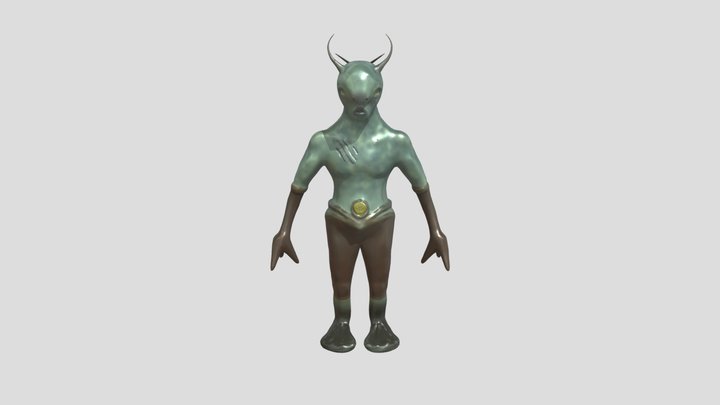 Textured Aquatic Character 3D Model