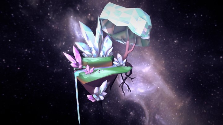 Crystalline Floating Island 3D Model