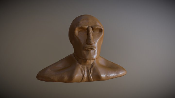 Vintage man statue bust sculputre 3D Model