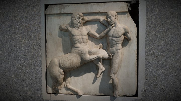 Lapiths & Centaurs. Metopes of the Parthenon 3D Model