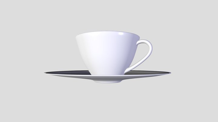 A Tea Cup and Plate 3D Model