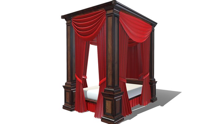 Four Poster Bed 3D Model