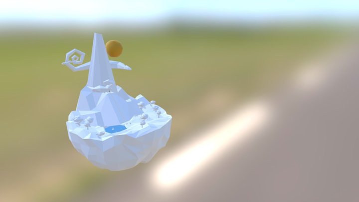 Low-poly Alpaca Island 3D Model