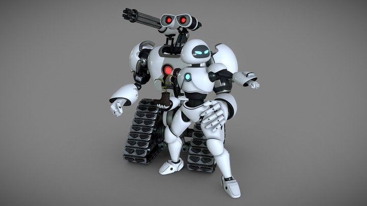 Wall-E and Eve 3D Model