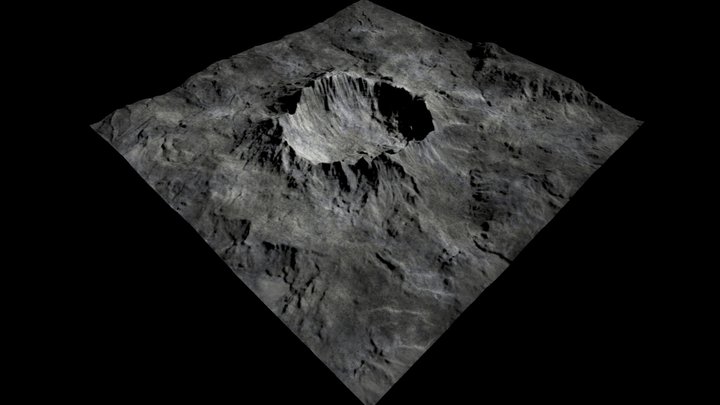 Alien Planet Moon Crater Sci-Fi Fantasy Scenery 3D Model