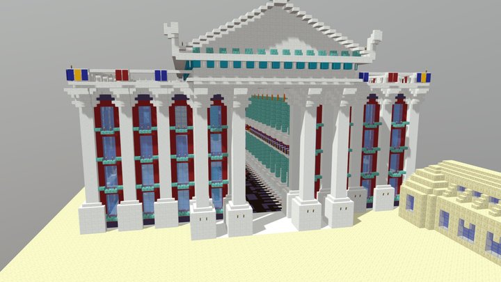 Minecraft Neoclassical Temple 3D Model