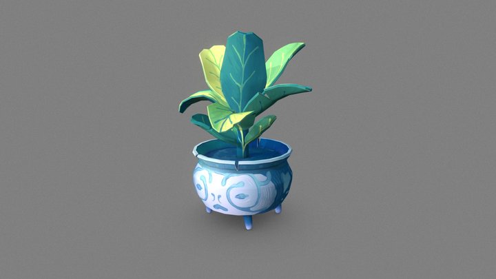 Stylized Plant Pot 3D Model